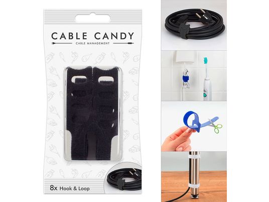 CABLE CANDY Hook & Loop - Attache-câbles (Noir)