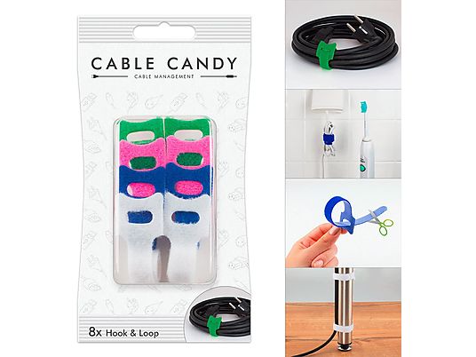 CABLE CANDY Hook & Loop - Attache-câbles (Multicolore)