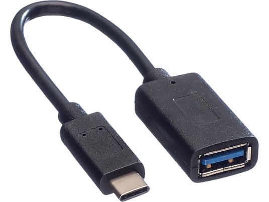 VALUE 11.99.9030 - Adapterkabel USB-C zu USB-A, 15 cm, 5 Gbit/s, Schwarz