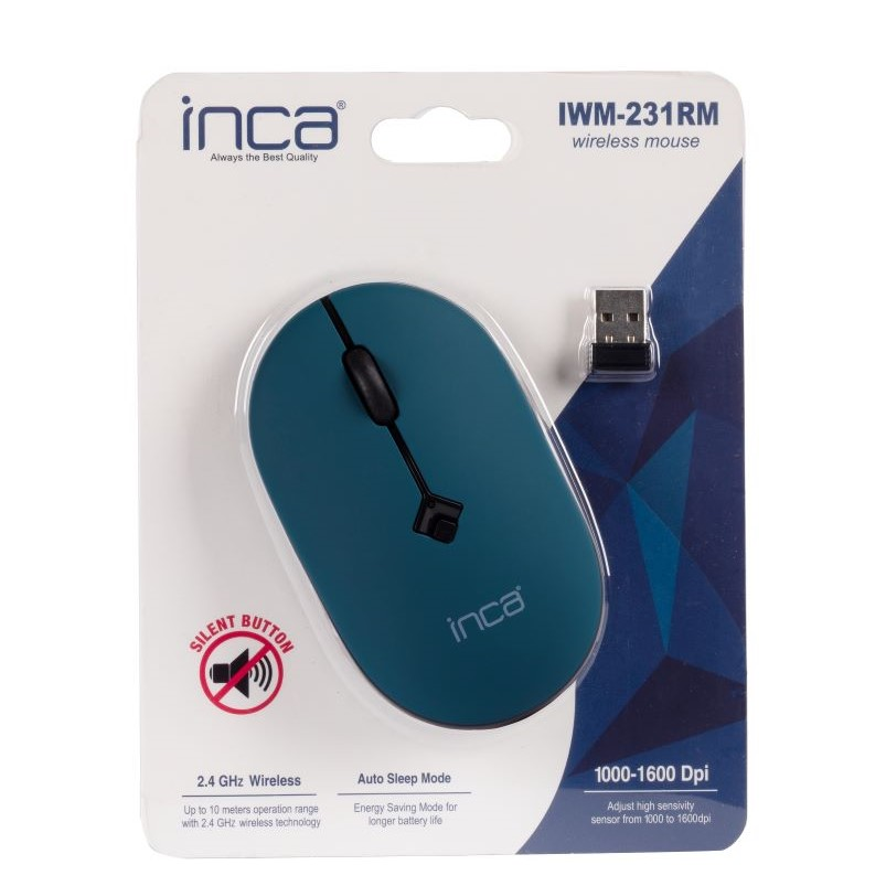 INCA IWM-231RM 1600 Dpi Silent Wireless Sessiz Kablosuz Mouse Mavi