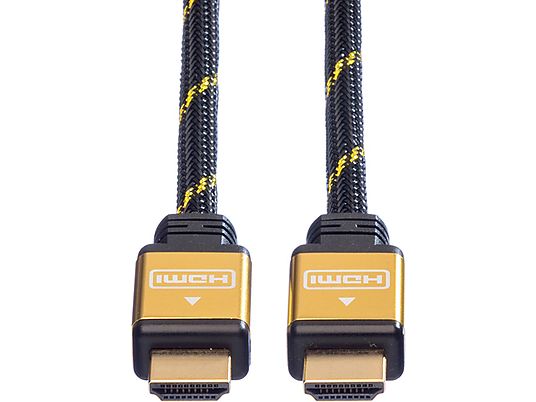 ROLINE 11.04.5503 - Cavo HDMI, 3 m, Nero/Oro