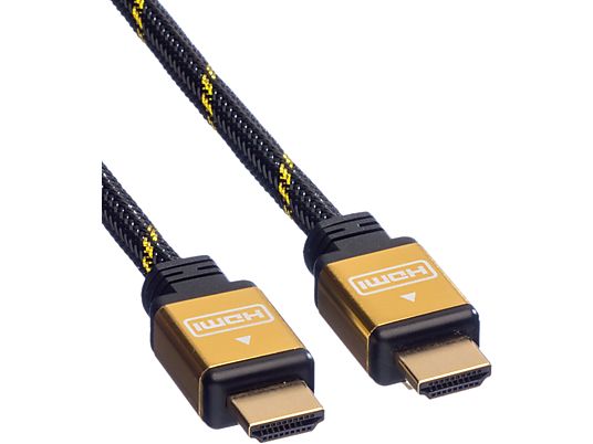 ROLINE 11.04.5503 - HDMI Kabel, 3 m, Schwarz/Gold