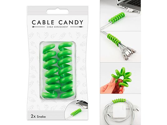 CABLE CANDY Snake - Fascetta per cavi a spirale (Verde)