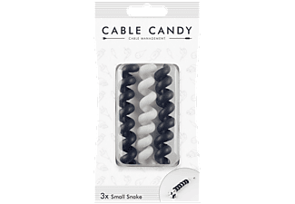 CABLE CANDY Small Snake - Spiral-Kabelbinder (Schwarz/Weiss)
