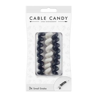 CABLE CANDY Small Snake - Spiral-Kabelbinder (Schwarz/Weiss)