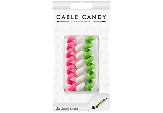 CABLE CANDY Small Snake - Spiral-Kabelbinder (Pink/Weiss/Grün)