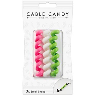 CABLE CANDY Small Snake - Attache-câbles en spirale (Rose/Blanc/Vert)