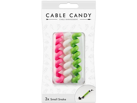 CABLE CANDY Small Snake - Spiral-Kabelbinder (Pink/Weiss/Grün)
