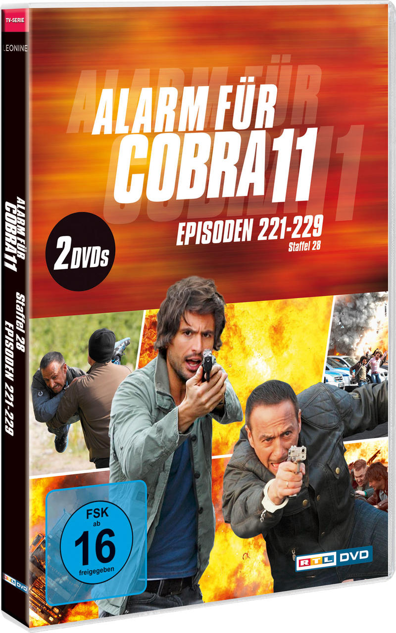 DVD-Hülle für 'Alarm für Cobra 11', mit Schauspielern mit Waffen und dem Titel der Serie.