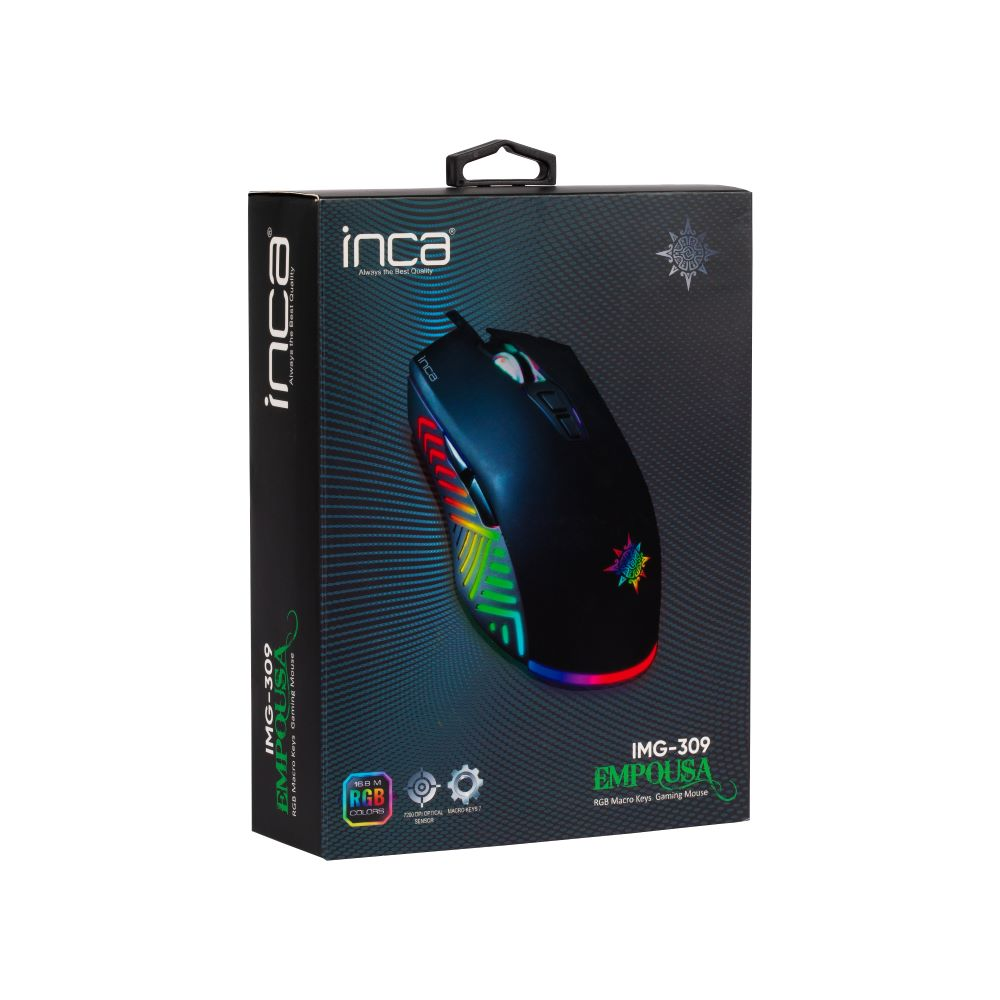 INCA INCA IMG-309 Empouse RGB Macro Keys Professional Gaming Kablolu Mouse Siyah