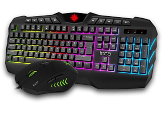 INCA IKG-310 Ruthless  Rainbow Efect Gaming Klavye Mouse Set Siyah