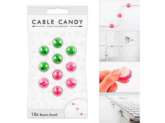 CABLE CANDY Small Beans - Fixation des câbles (Vert/Rose)