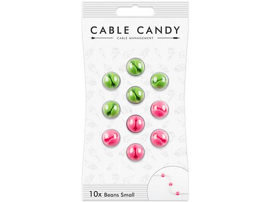 CABLE CANDY Small Beans - Kabelbefestigung (Grün/Pink)
