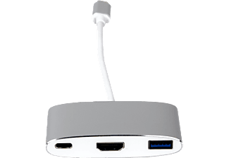LMP 15090 - Adaptateur USB-C vers HDMI/USB 3.0/USB-C (Argent/Blanc)