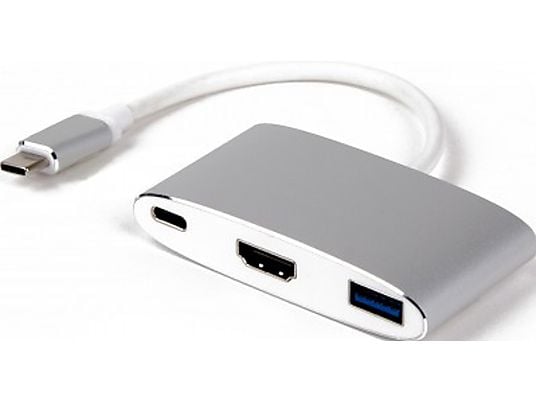 LMP 15090 - Adaptateur USB-C vers HDMI/USB 3.0/USB-C (Argent/Blanc)