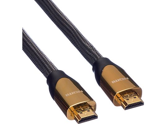 ROLINE 11.04.5802 - Câble HDMI, 2 m, Noir/Or