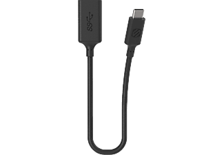 SCOSCHE StrikeLine - Adaptateur USB-C vers USB 3.1, 15 cm, Jusqu'à 5 GB/s, Noir