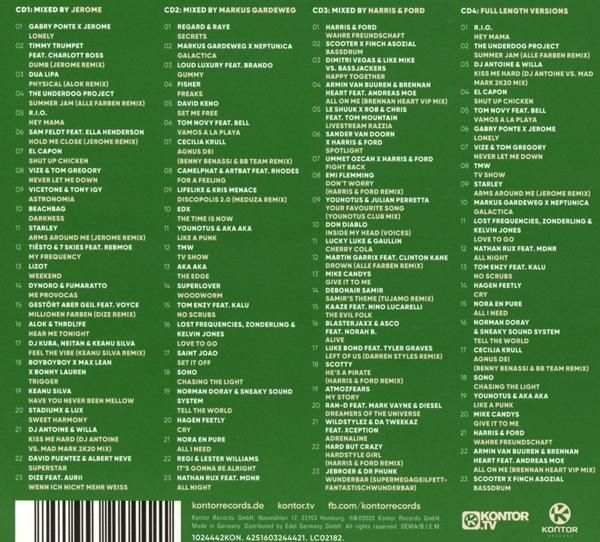 Titelliste eines Albums mit vielen Songs, mit Künstlern und Mitarbeitern.