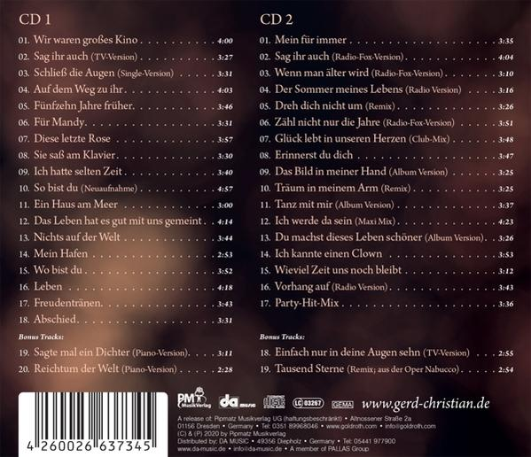 CD-Cover mit Trackliste auf Deutsch. Brauner und schwarzer Hintergrund.
