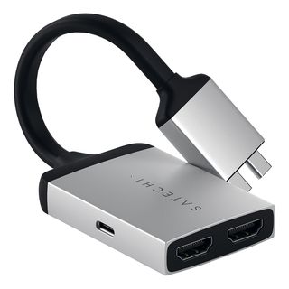 SATECHI ST-TCDHAS - Adattatore USB-C a 2x HDMI (Argento/Nero)