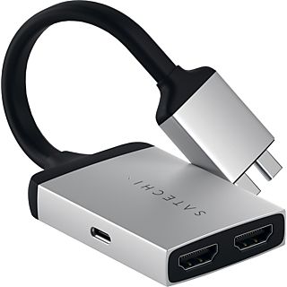 SATECHI ST-TCDHAS - Adaptateur USB-C vers 2x HDMI (Argent/Noir)