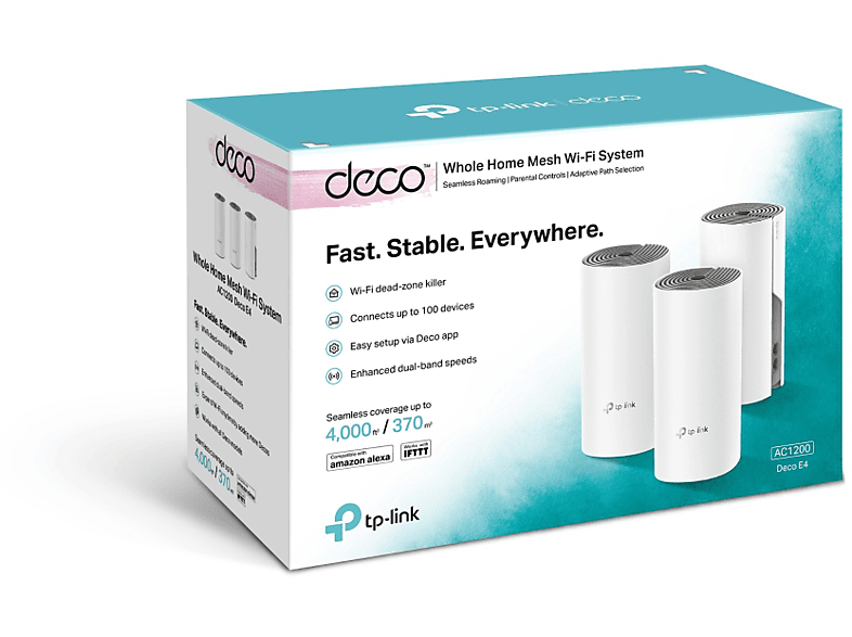 TP-LINK Deco E4(3-Pack) AC1200 Tüm Evi Kapsayan 3'lü Mesh WiFi Sistemi_4