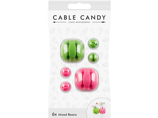 CABLE CANDY Mixed Beans - Fissaggio dei cavi (Verde/Rosa)