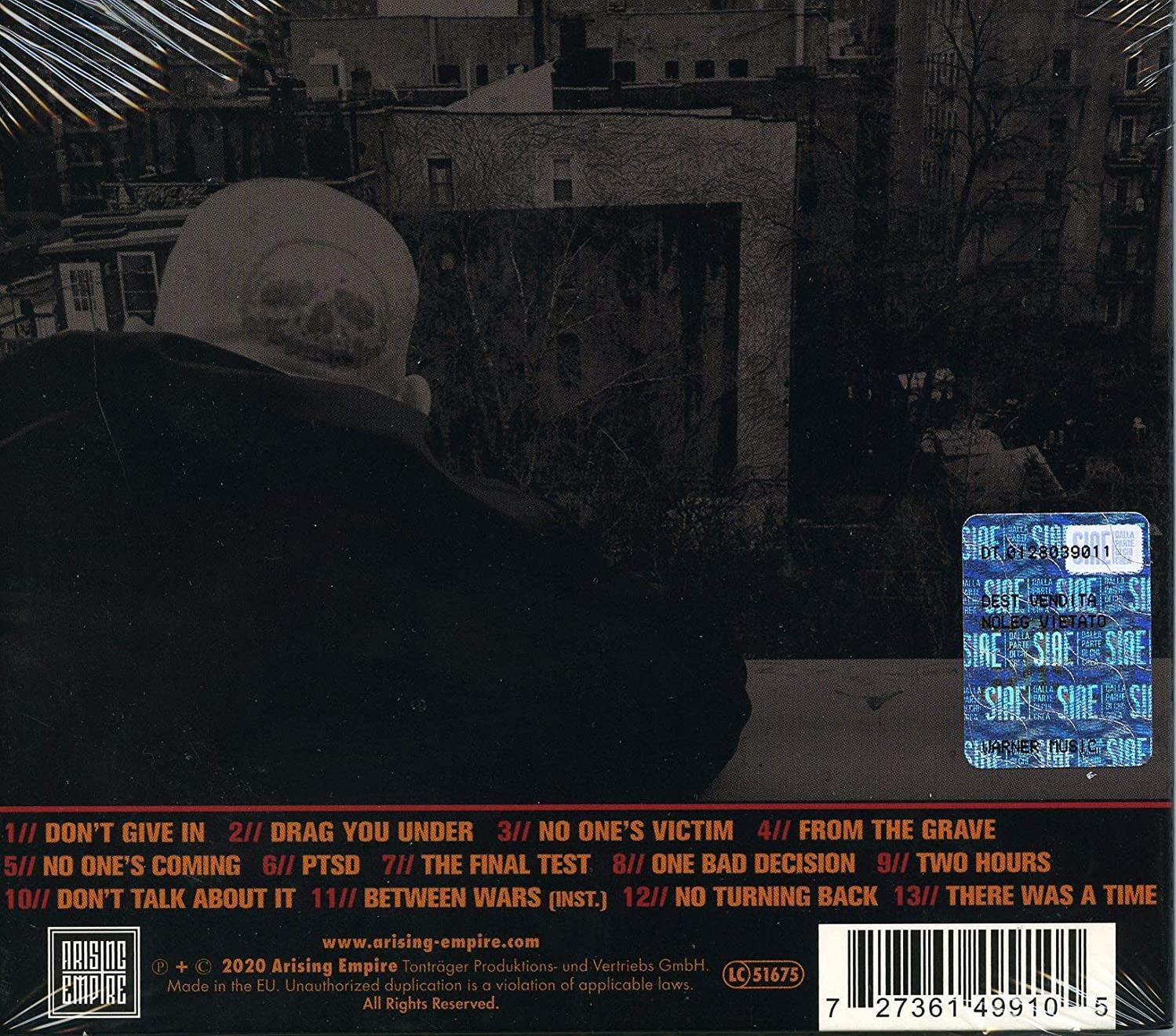 Album-Rückseite mit Trackliste und Bandname auf der Rückseite.