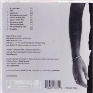 Rückseite einer CD mit Text und einem Teilbild eines Arms.