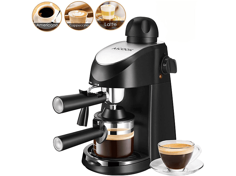 Cafetera express Aicook CM6816, 3.5 bar, 800 W, 4 tazas