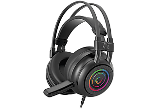 RAMPAGE RM-K2 X-Quadro USB 7.1 Version RGB Işık Efektli Oyuncu Mikrofonlu Kulak Üstü Kulaklık Siyah