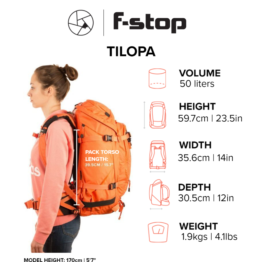 F-STOP Kamerarucksack Tilopa, 50L, Orange (ICU Kameraeinsatz nicht inkludiert)