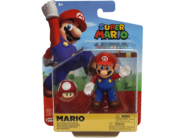 JAKKS PACIFIC Super Mario mit rotem Pilz  10 cm Sammelfigur