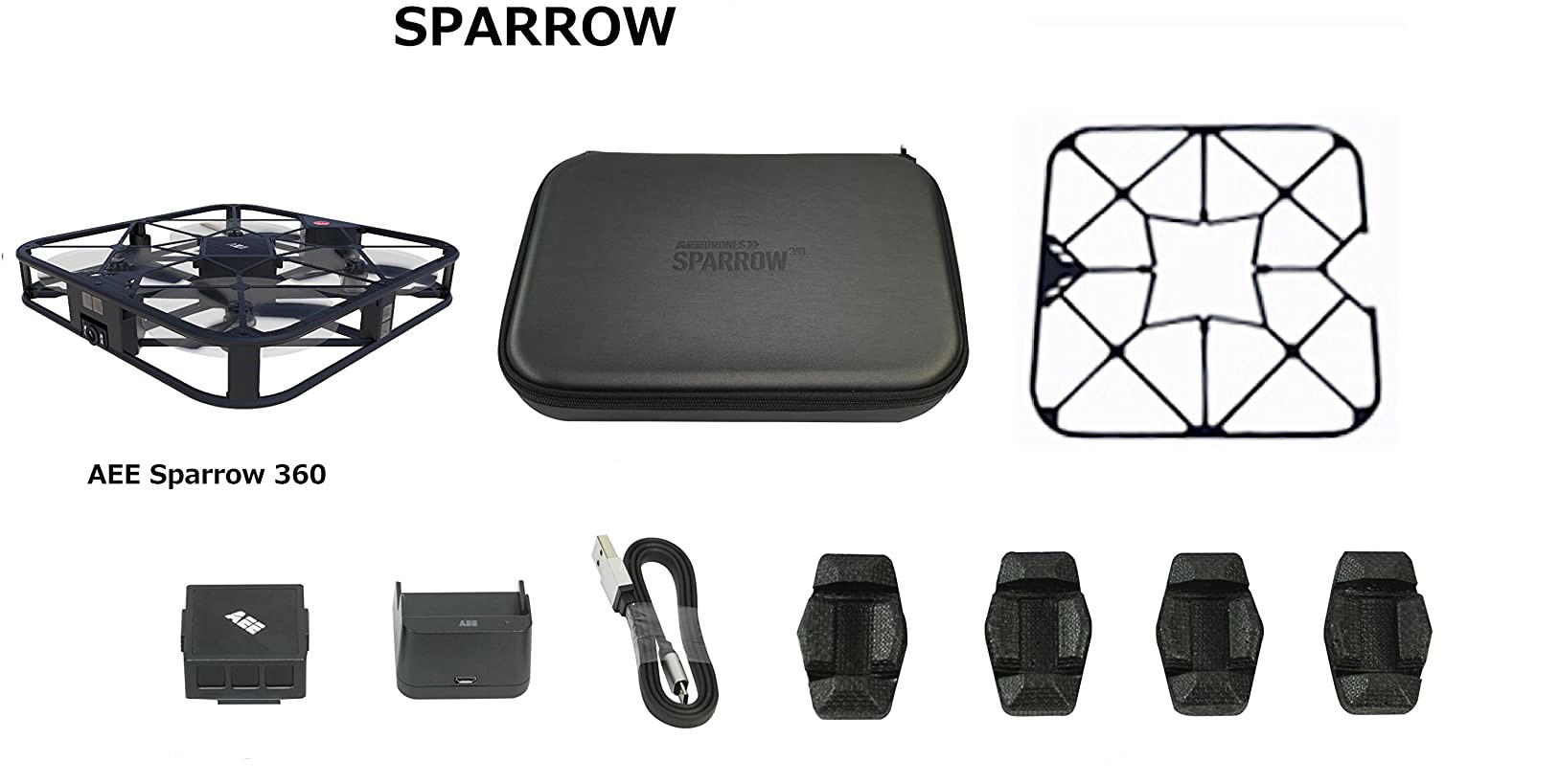 AEE Sparrow Full Hd Kameralı 360° Dönebilen Wi-Fi Selfie Drone Siyah