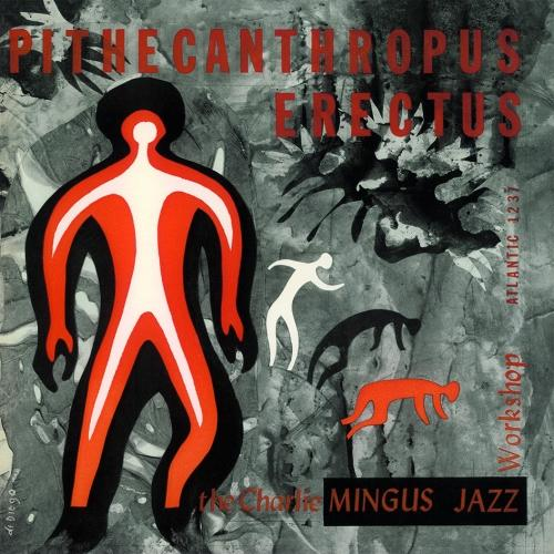 Album borítója piros-fehér figurával és absztrakt formákkal, a címe: "Pithecanthropus Erectus".
