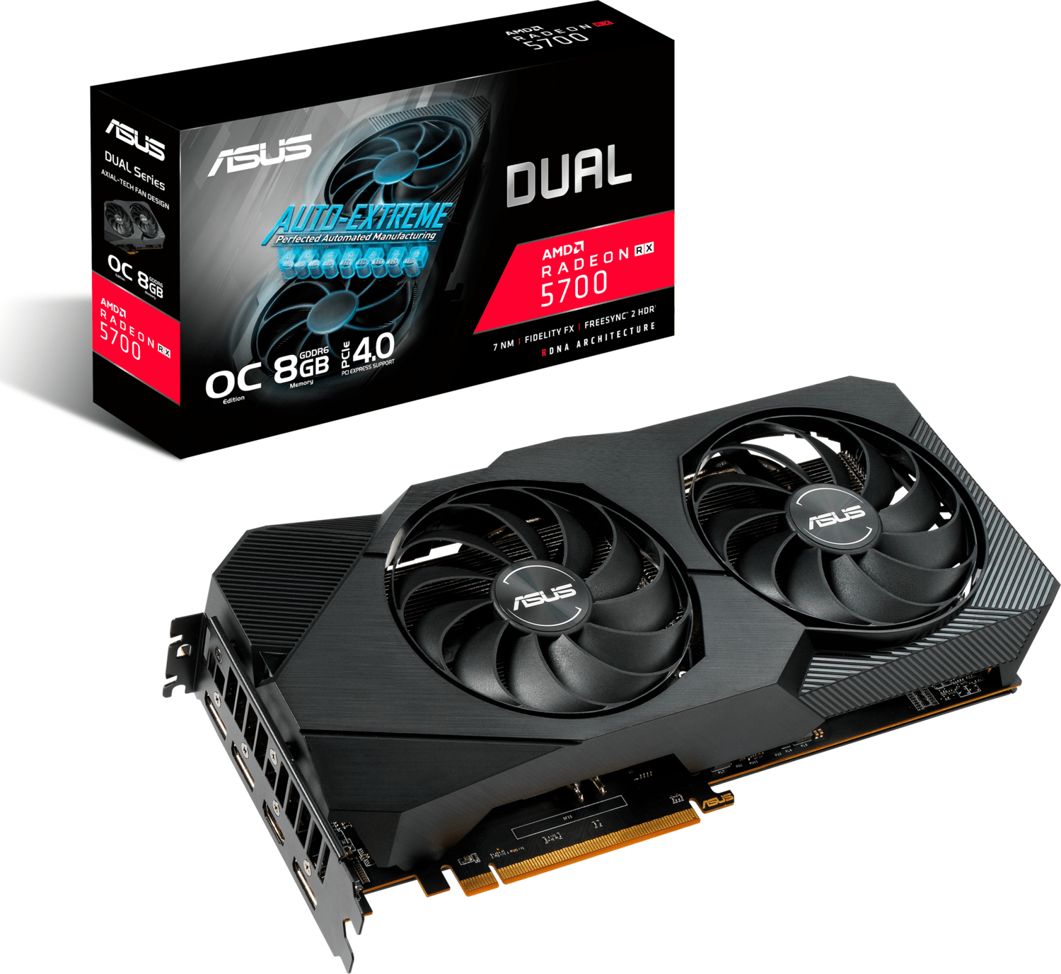 ASUS Radeon™ RX 5700 XT Dual Evo OC 8GB (90YV0DA2-M0NA00) (AMD, Grafikkarte)
