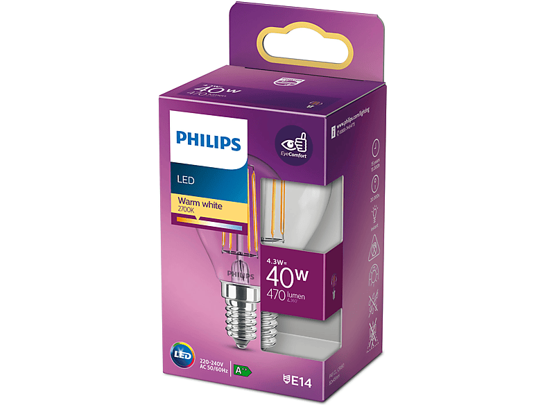 PHILIPS LEDclassic Lampe ersetzt 40 W LED warmweiß
