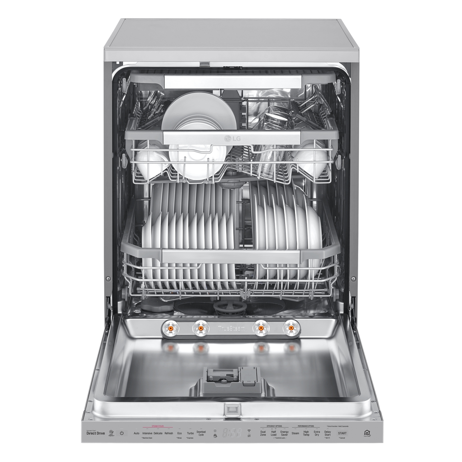 Lavavajillas - LG DF415HSS, 14 Cubiertos, 41 dB, de 60 cm, Clase A+++,  Inox
