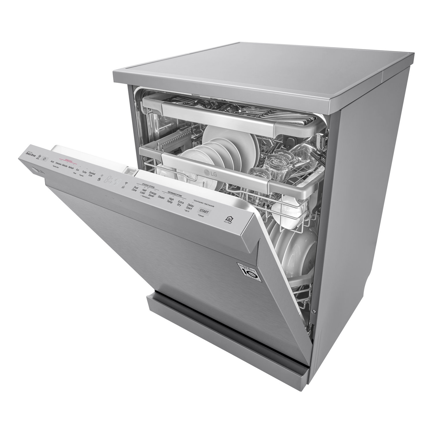 Lavavajillas - LG DF415HSS, 14 Cubiertos, 41 dB, de 60 cm, Clase A+++,  Inox