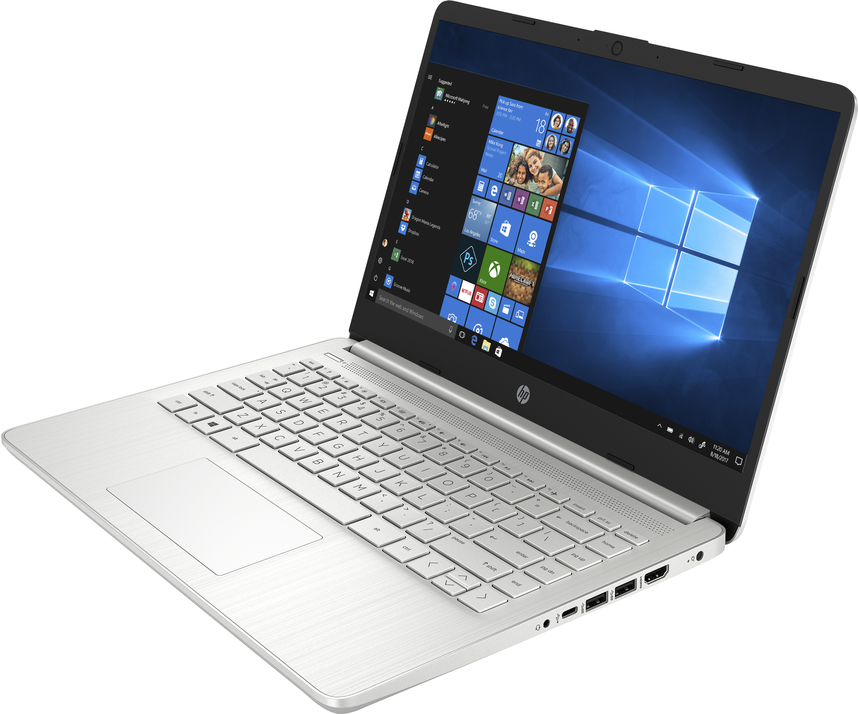 Portátil - HP 14s-dq1020ns, 14" FHD, Intel® Core™ i5-1035G1, 8 GB, 256 GB SSD, UHD Graphics, W10, Plata