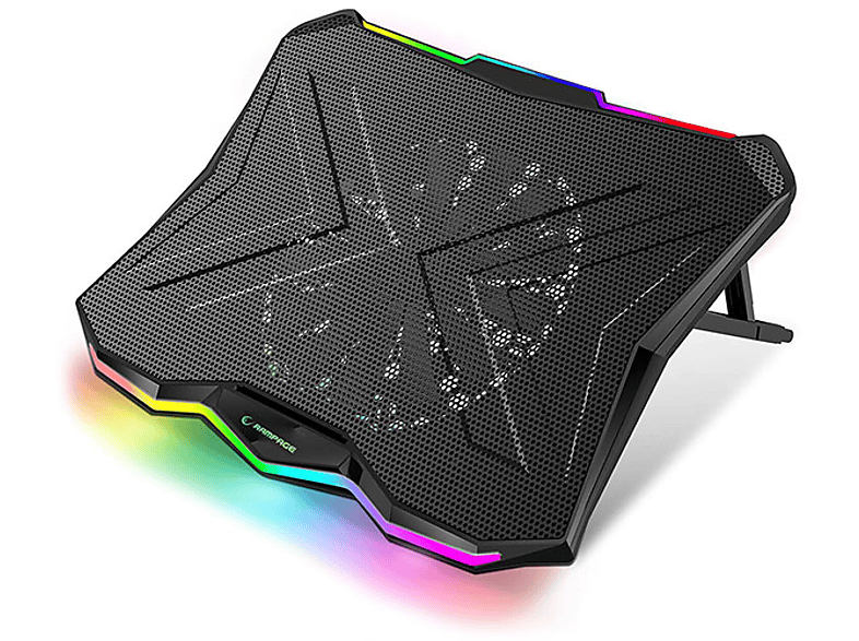 RAMPAGE AD-RC8 Show 180mm Fan 15-17 RGB Işıklı Laptop Soğutucu Stand Siyah_2