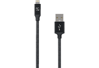 SCOSCHE Strikeline Premium - Câble de charge/câble de données USB-A vers Lightning, 1.2 m, Gris foncé/Noir