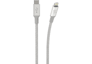 SCOSCHE Strikeline Premium - Cavo di ricarica e dati da USB-C a Lightning (Argento)