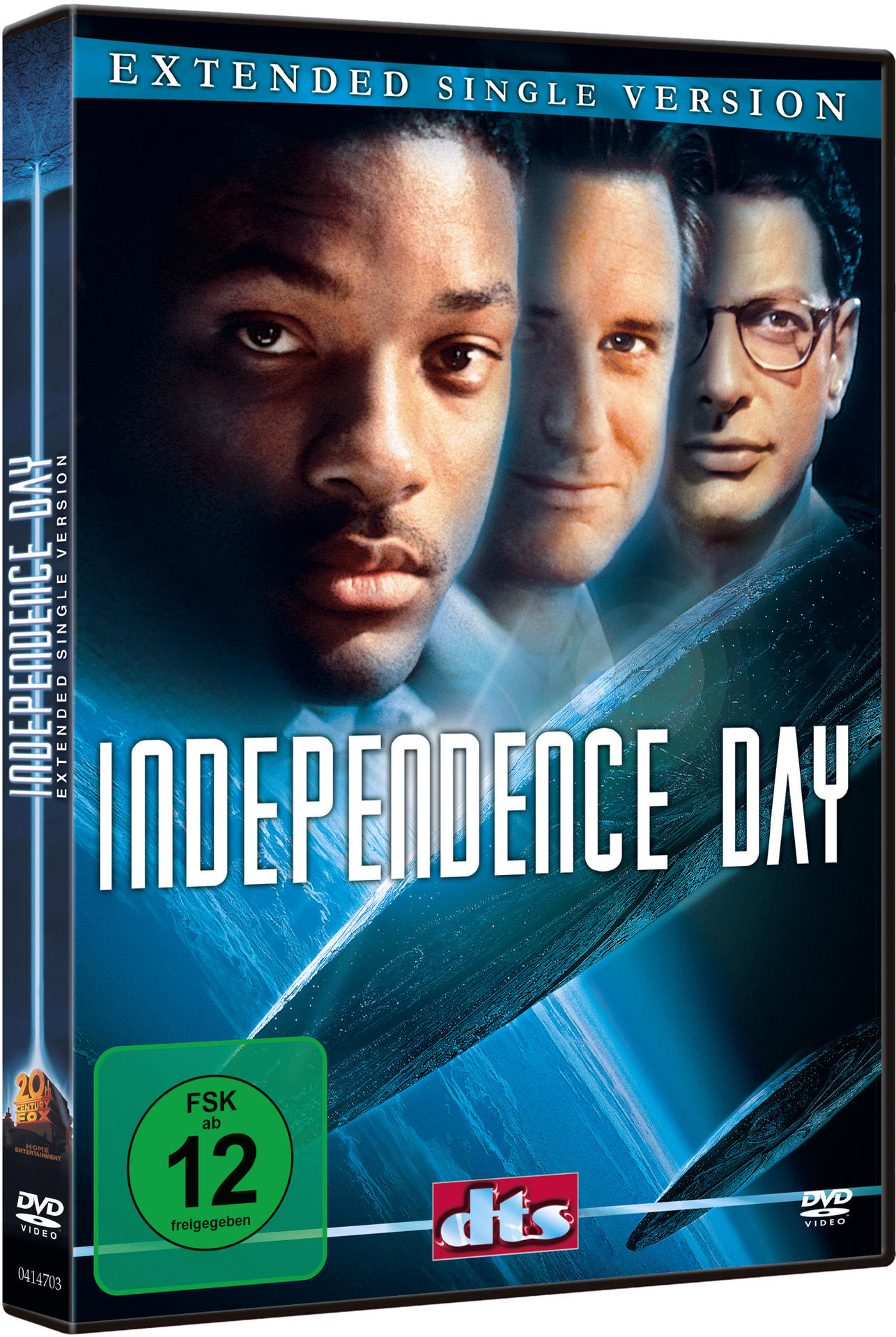 DVD-Hülle mit dem Filmcover von 'Independence Day' mit Will Smith und anderen Schauspielern.