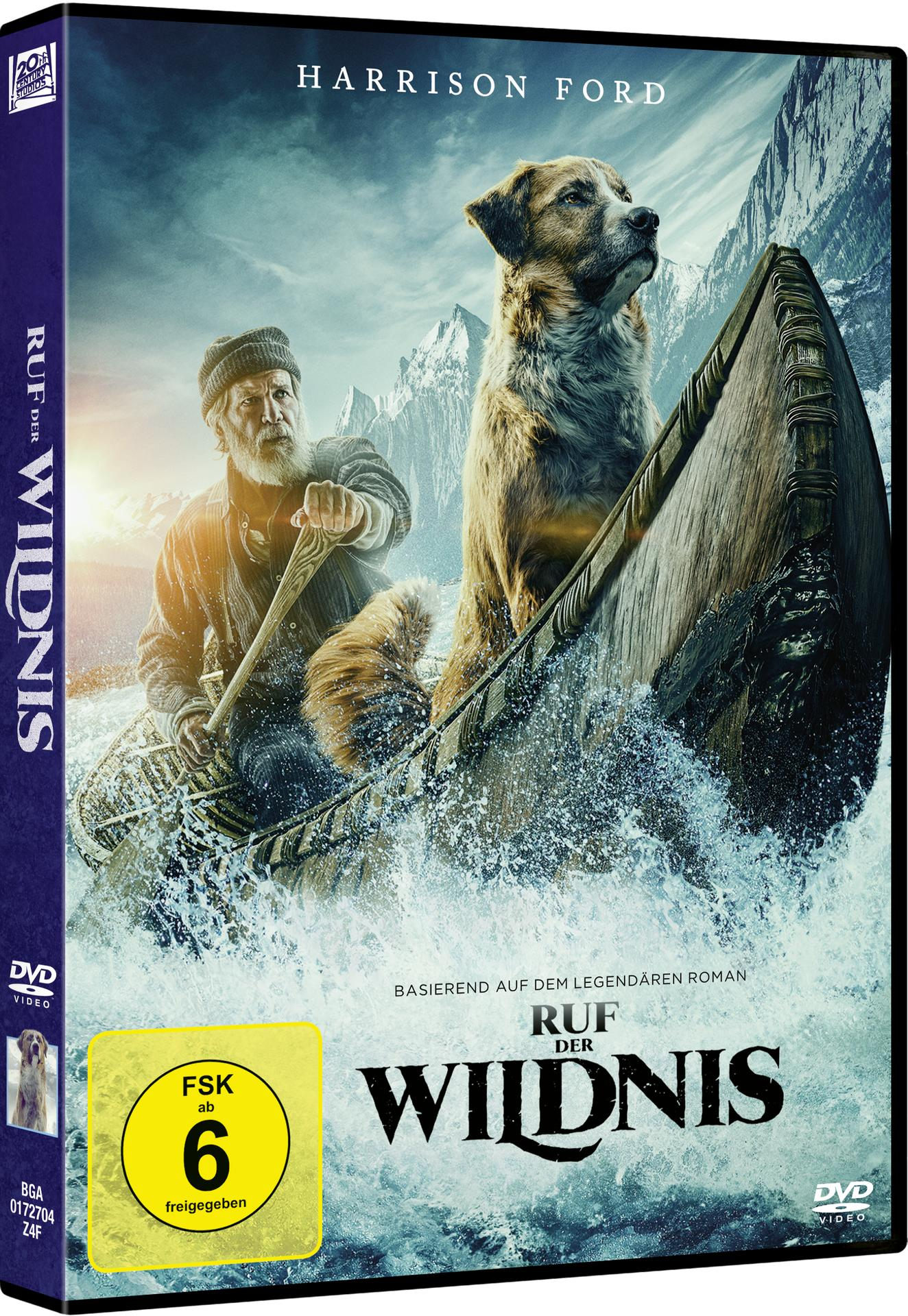 DVD-Cover mit Harrison Ford in einem Boot mit einem Hund. Schneeberge im Hintergrund.