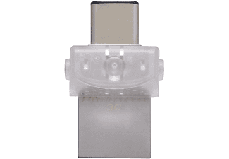 KINGSTON DTDuo3C USB-Stick, 128 GB, 100 MB/s, Alu