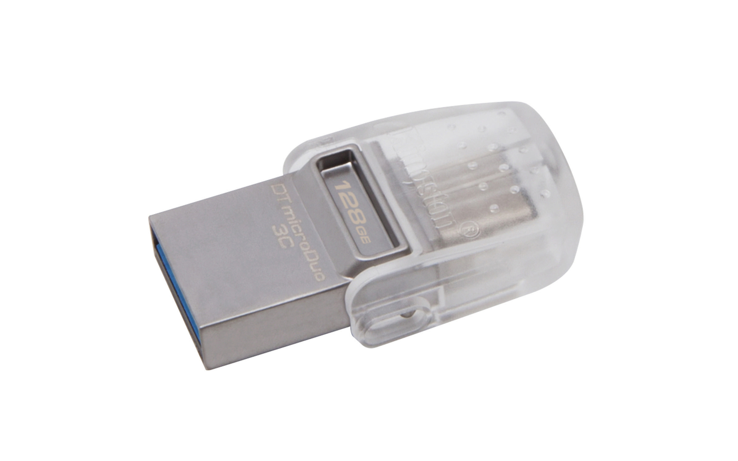 KINGSTON DTDuo3C USB-Stick, 128 GB, 100 MB/s, Alu