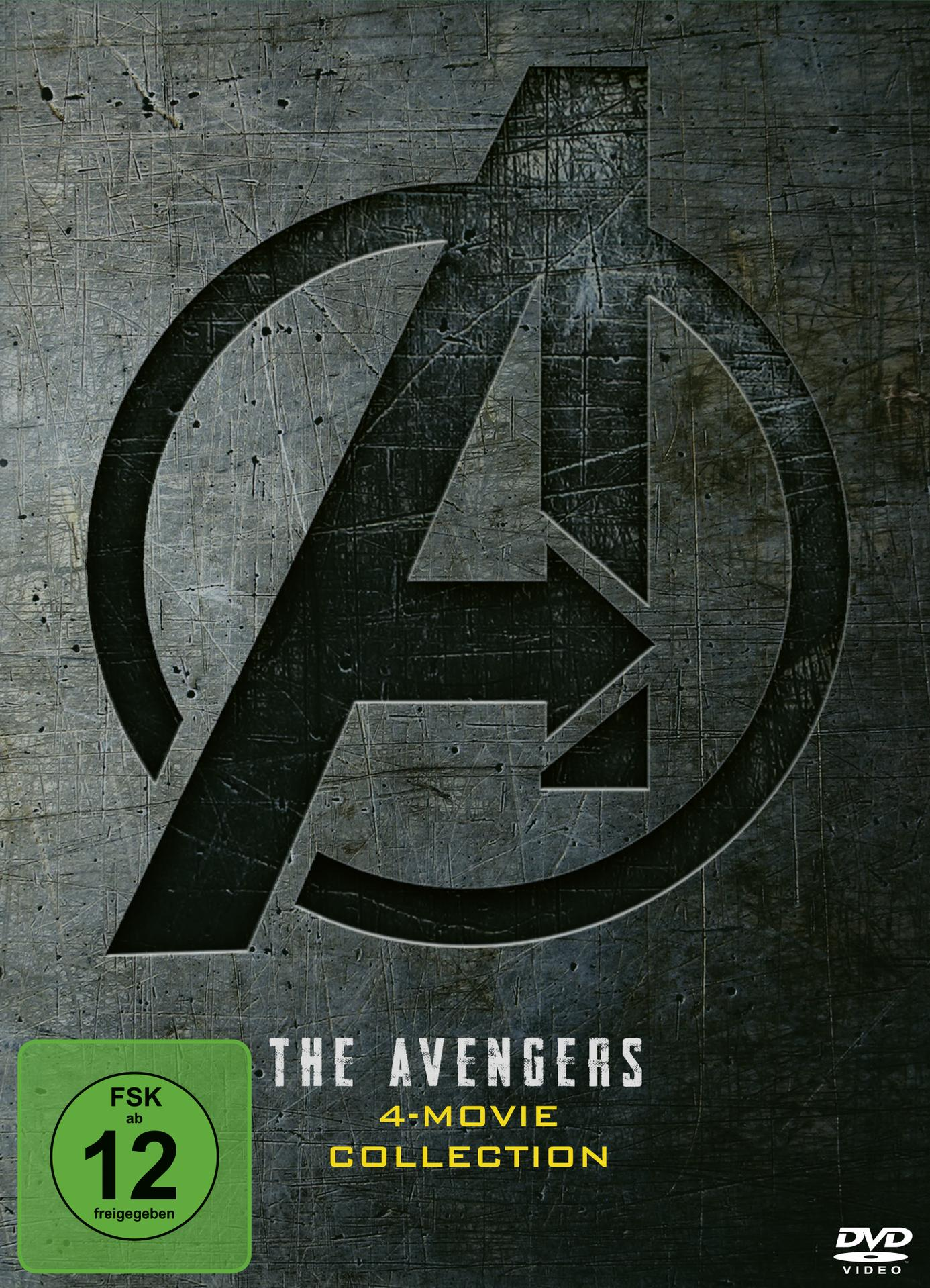 Die Avengers 4-Movie Collection DVD-Hülle mit grünem Bewertungssymbol.