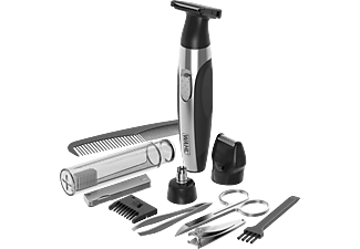 WAHL Deluxe Travel Kit - Tagliabordi per barba (Argento/Nero)