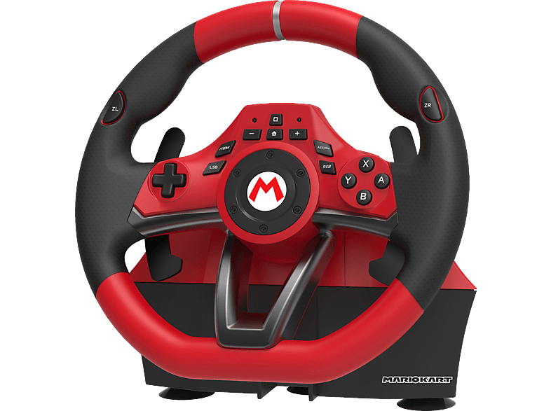 HORI Mario Kart Racing Wheel Lenkrad Pro DELUXE, Lenkrad und Pedale,  Schwarz/Rot Nintendo Switch Zubehör